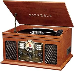 Victrola The Quincy 6-in-1 Bluetooth Record Player & Multimedia Center with Built-in S