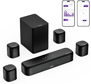 ULTIMEA 7.1ch Sound Bar with Dolby Atmos, Surround Sound System for TV with 4 Surround Spe