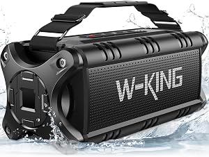 W-KING Bluetooth Speaker, 90W(Max) Loud IPX6 Waterproof Portable Speaker, 50W Deep Bass/40